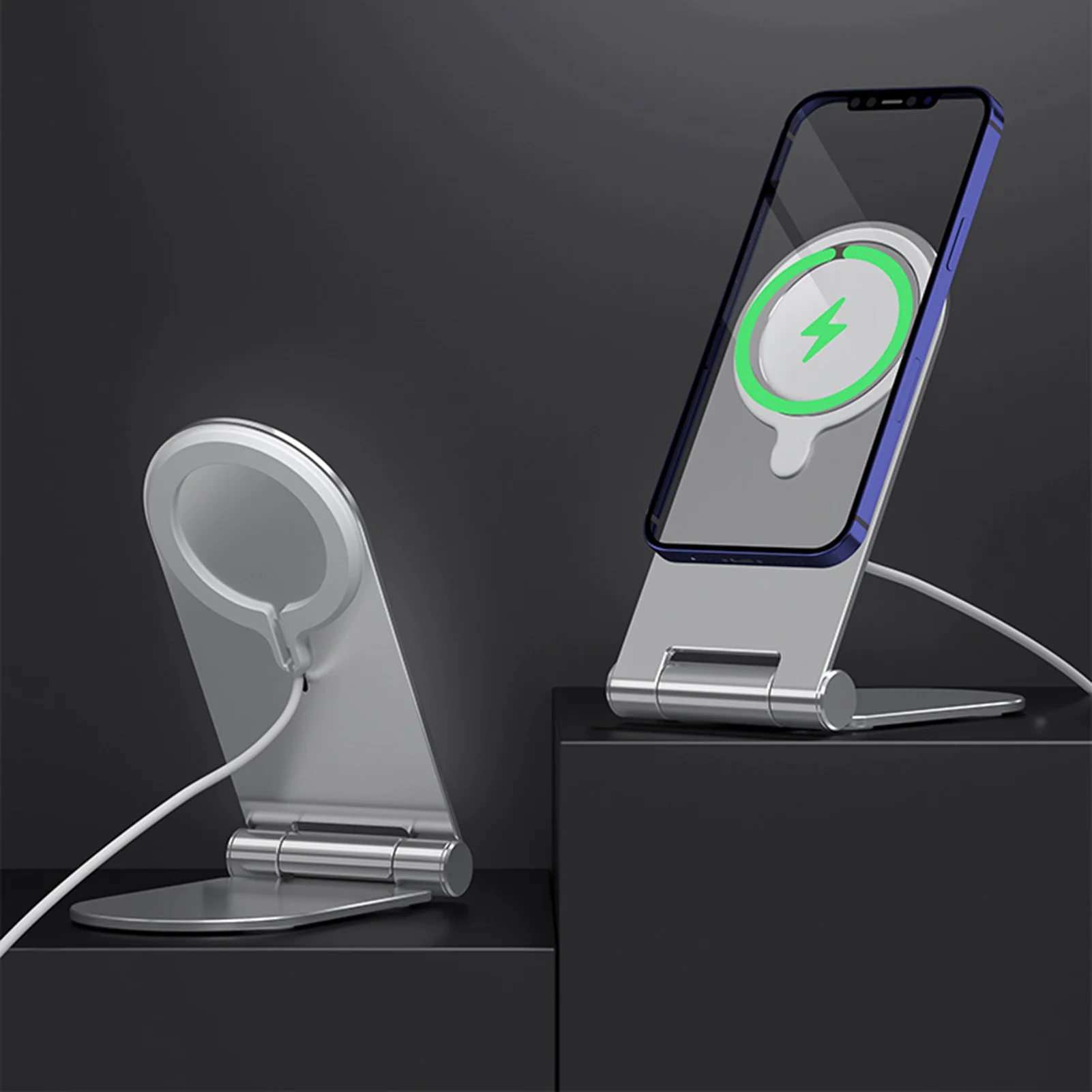 

Wireless charger stand for iPhone 12 Pro Mini Pro Max Magsafe charging titanium alloy base phone fast wireless charging charger