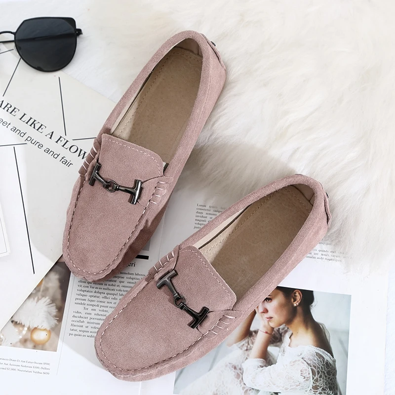 MIYAGINA 100% Genuine Leather Women Shoes 2021 New Women Flats Spring Flat Moccasins Woman Casual Shoes 17 Colors Size 34-44