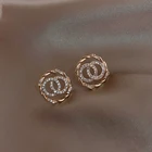 Женские Классические двойные серьги-кольца, корейские ювелирные украшения для вечеринок, простые серьги на булавке, 2021