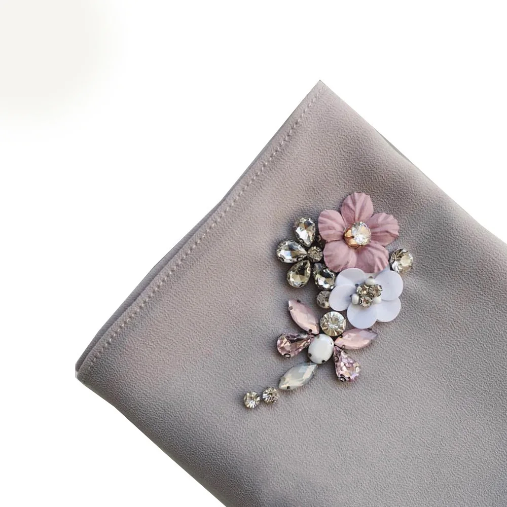 35 Цвета мусульманских Для женщин пузырь шифон хиджаб шарф бриллиантами блеск