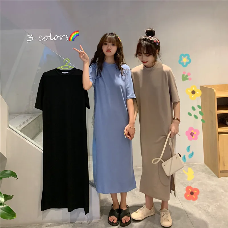 

Summer dress Robe longue Maxi Casual Long Shirt Korean fashion Largos Largesize Elegant Sukienka Vestidos mujer verano 2021 Ropa