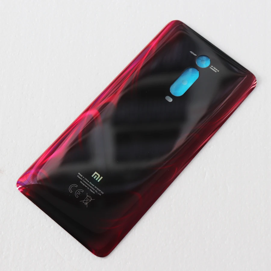 Red ( 1 ) Чехол для батареи Задняя стеклянная панель для Xiaomi mi 9T mi 9T Крышка для батареи задняя дверь Чехол карбоновый черный - Цвет: Red ( 1 )