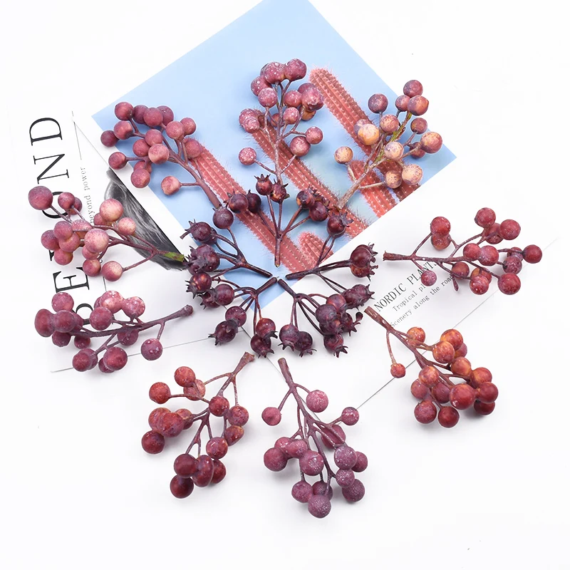 

5PCS Cheap Artificial fruits PE Christmas decorations for home wedding bridal accessories clearance decorative flowers wreaths