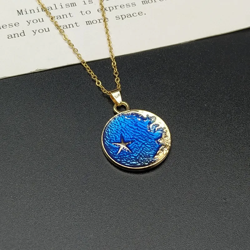 Украшение с пендантом "Звездное небо Вселенной" с золотистым оттенком для женщин/мужчин, подарок оптом.