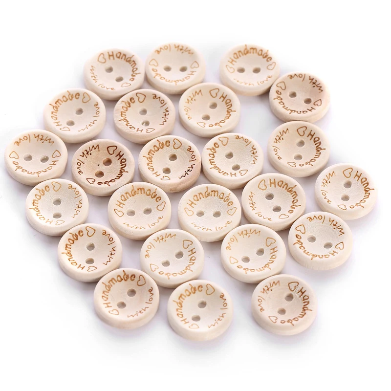 15 мм резные ручной работы любящее сердце деревянные пуговицы 24