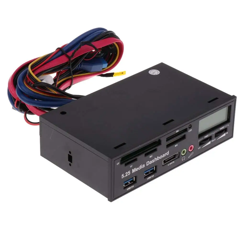 5 25 &quotMulti USB 3 0 Hub CF TF M2 SD MS Устройство для чтения карт контроллер с ЖК-дисплеем ПК