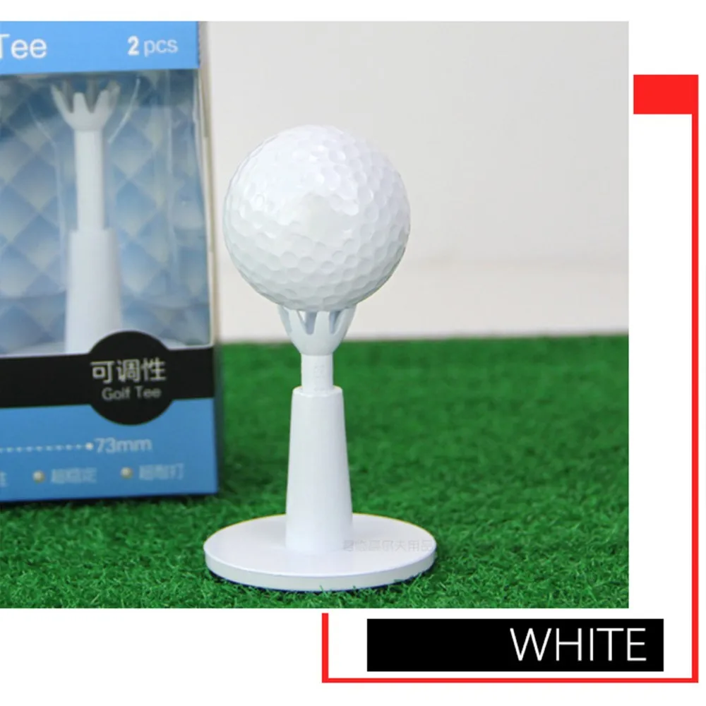 

2 Pcs Adjustable Golf Tee Soft Rubber Stable Golf Driving Range Tees Holder with Tees for Golf Practice Training