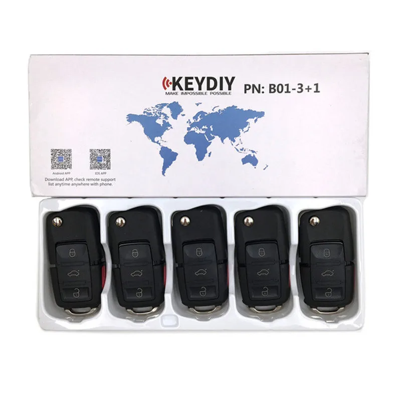

5 шт., KD B01-3 + 1 пульт дистанционного управления с 4 кнопками, VW Style B Series для KD900/KD200/URG200 Keydiy, программатор ключей с контактом