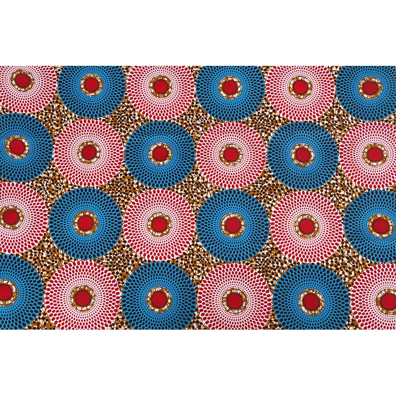 Сине-красная ткань с круглым принтом высококачественный воск из Анкары Нигерии