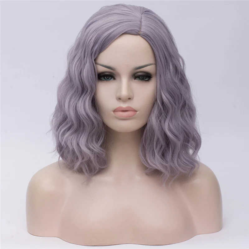 MSI Wigs женские розовые парики Короткие вьющиеся термостойкие 14 дюймов Синтетические волосы зеленый парик для черно-белых женщин косплей боб парики