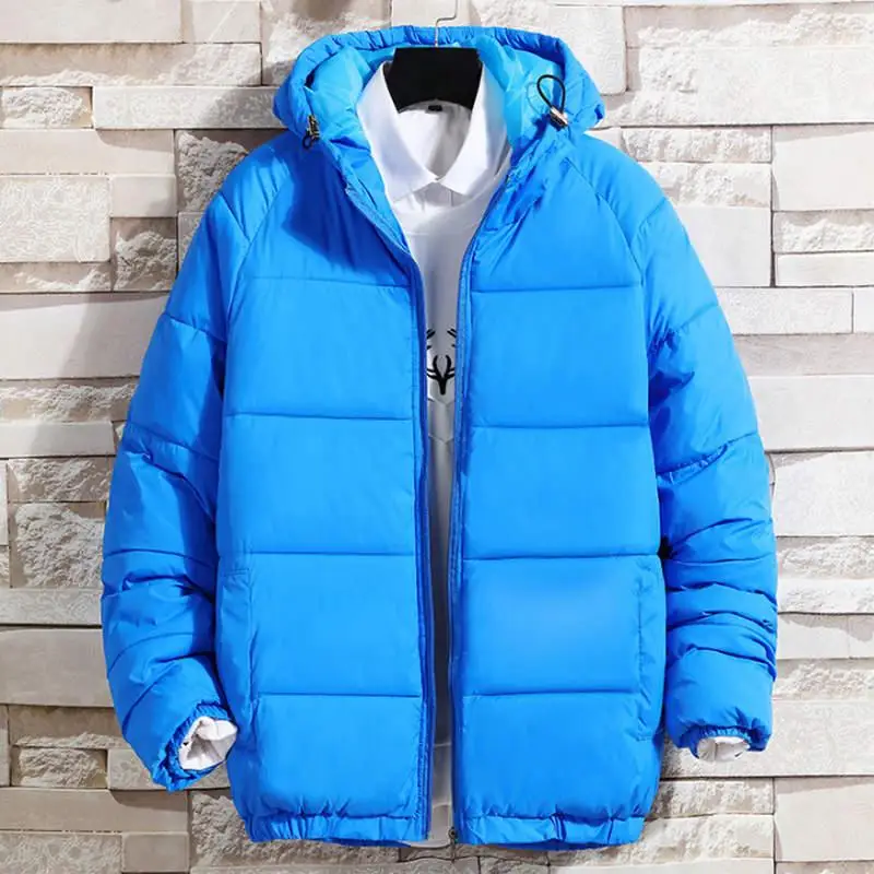 

3XL Men Winter Casual New Hooded Thick Padded Jacket Zipper Slim Men And Women Coats Men Parka Outwear Warm