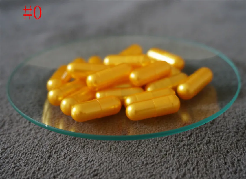 

0# 10000pcs High Quality Pearl Yellow Cosmetic Empty Capsules, DIY Hollow Gelatin Capsules ,0 Size Joined or Separated Capsules