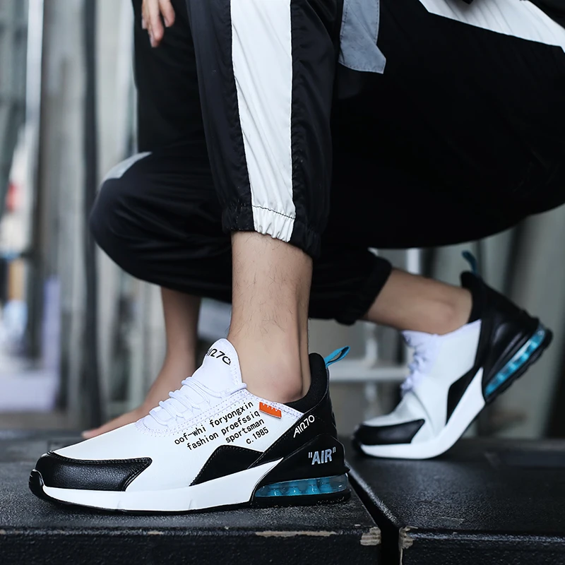 

New men's shoes leather waterproof air cushion comfortable classic men's sports shoes white black light shoes