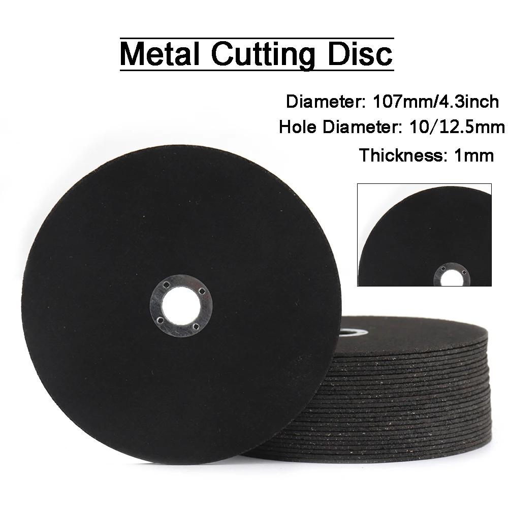 

107mm 4" Metal Cutting Disc for Angle Grinder Stainless Steel Cut Off Wheel Fiber Cutter Reinforced Resin Blade Bore 10/12.5mm