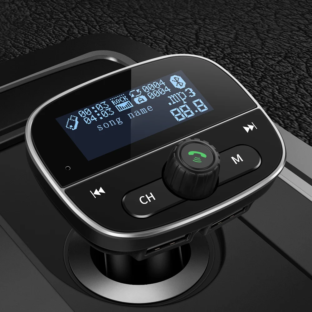 

Car Bluetooth MP3 large Screen Display Independent Switch Dual USB Charging Support AUX line U Disk TF Card Mobile Phone Play