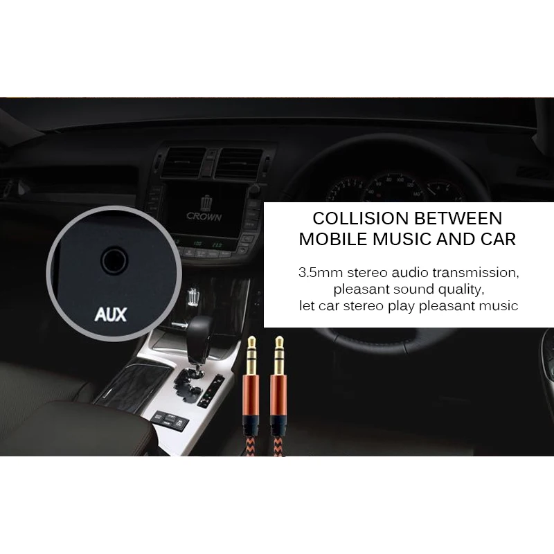 Автомобильный вспомогательный Стерео аудиокабель 3 5 мм со штыревыми
