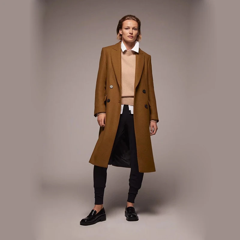 

Uniera 2021 Za women's autumn new fashion Korean celebrity single breasted medium and long women's coat fashion