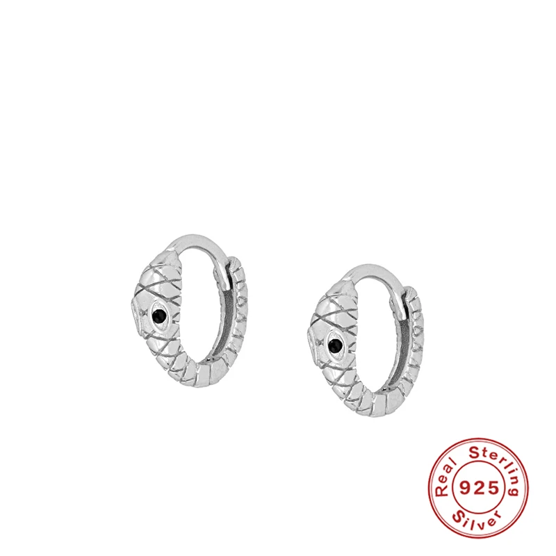 

BOAKO 925 Sterling Silver Hoop Earrings Normcore AAAAA Zircon Snake Huggie Earrings For Women Fine Jewelry pendientes W5