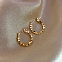 fashion gold color small hoop earrings for women metal round circle statement earrings vintage jewelry gift