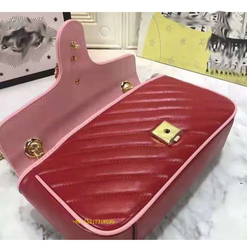 

2021GG new Luxury brand ladies leather handbag premium brand bags chain bag real leather handbag free shipping