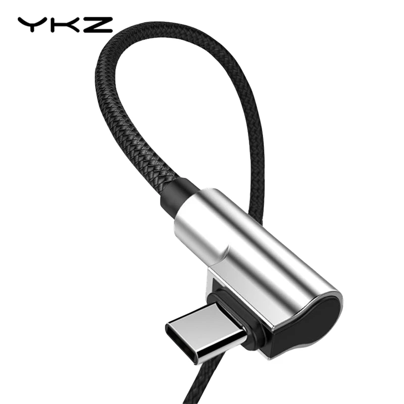 YKZ L образный кабель типа C Быстрая зарядка usb type для передачи данных 90 градусов
