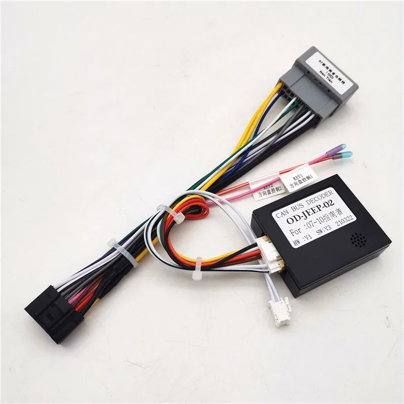 $156.17 Car Audio 16PIN Android Power Cable Adapter With Canbus Box For Jeep Compass 07~09 For Jeep Grand Cherokee Wk 2005-2010