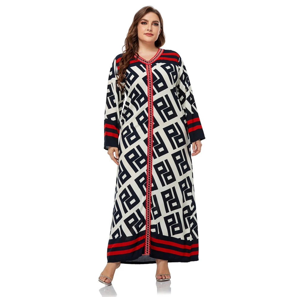 2021 Casual 52 Plus Size Women Clothing Long Big Ladies Dresses To The Floor Autumn Tall Female Robe Full Sleeves 3XL Pullover
