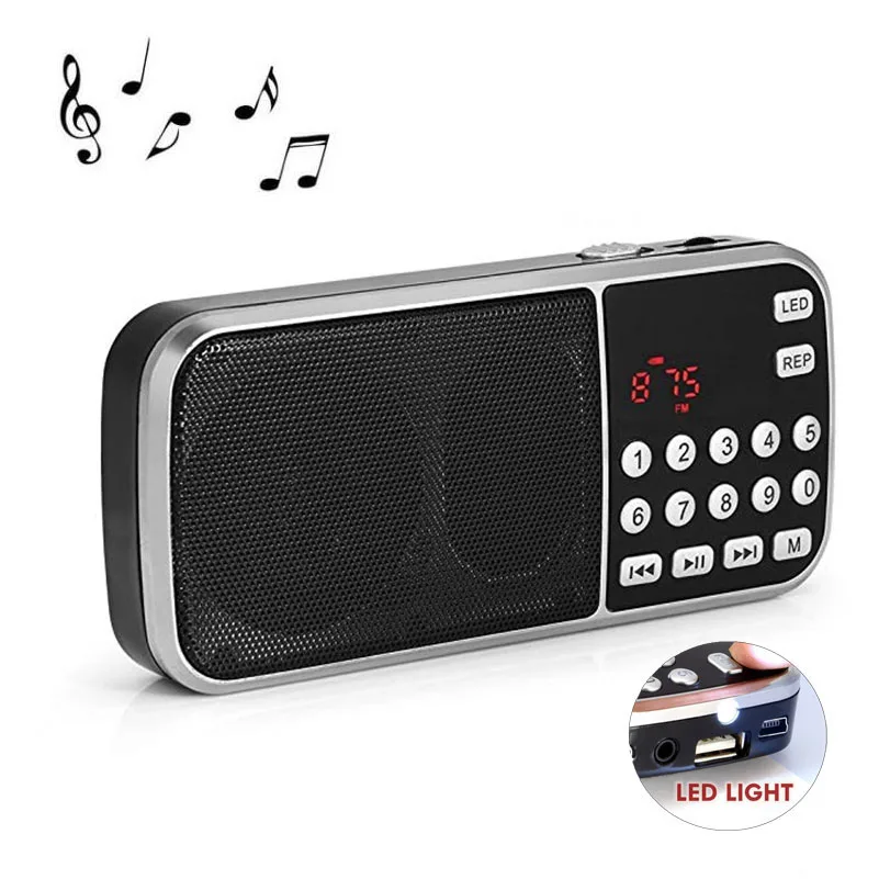 Портативный мини стерео Динамик Поддержка фонарик TF карты USB AUX FM радио плеера Sound