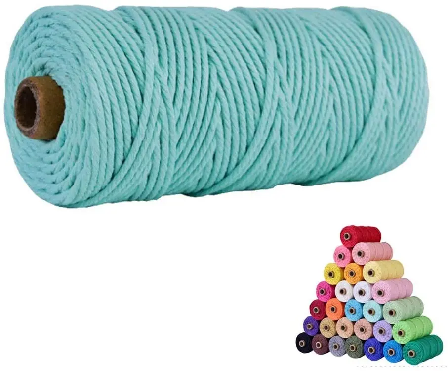 Шнур хлопковый цветной веревка для рукоделия вязания растений Рождественский