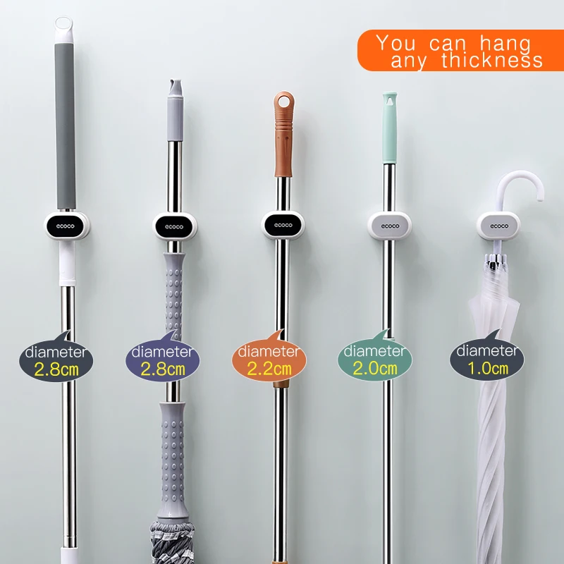 Настенный держатель для швабры и метлы бытовая клейкая вешалка хранения крючок