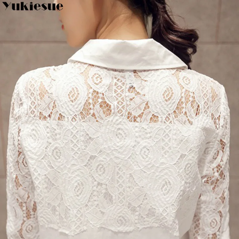 

Casual Loose Women Shirts 2020 Spring New Fashion Plus Size Blouse Long Sleeve lace Buttons White Shirt Women Tops Streetwear
