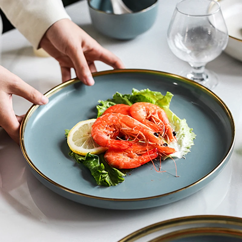 посуда Сплошной цвет лоток для столовых приборов керамическая тарелка кухонная