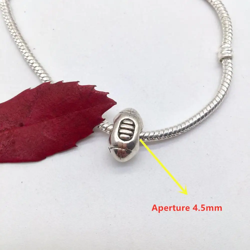 Бусины с большим отверстием в виде футбольного мяча для изготовления ювелирных