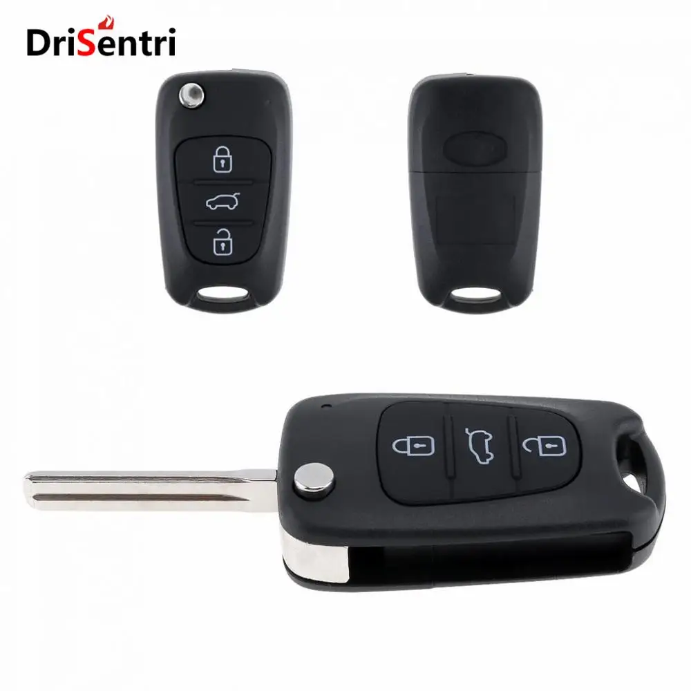 Черное необработанное лезвие 3 кнопки откидная оболочка ключа дистанционного