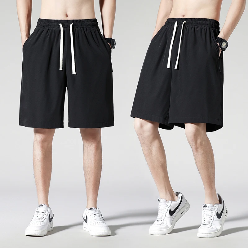 

Men Japanese Style Solid Cargo Running Shorts 2021 Summer Mens Streetwear Harajuku Sweat Shorts Male Black Joggers Harem Pants