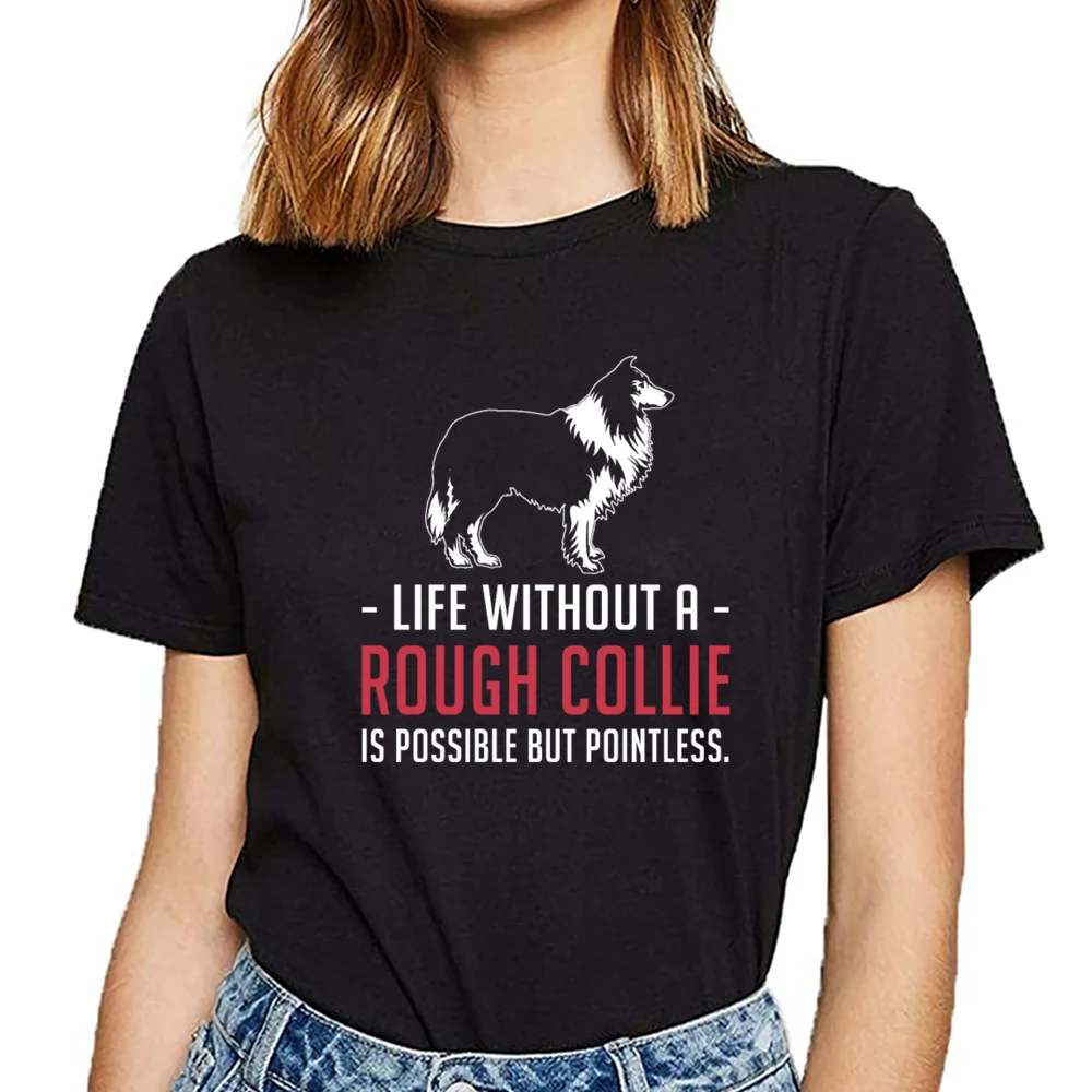Топы футболка Женская грубая Базовая черная Хлопковая женская collie | одежда