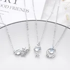 Японская маленькая свежая Мода темперамент голубое стекло фантазия планеты Вселенная Аврора планета подвеска ожерелье женский студент