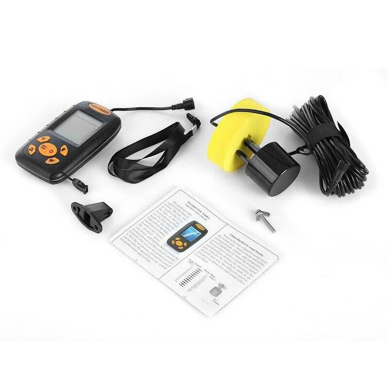 Эхолот портативный водонепроницаемый для рыбалки рыболокатор с ЖК монитором и