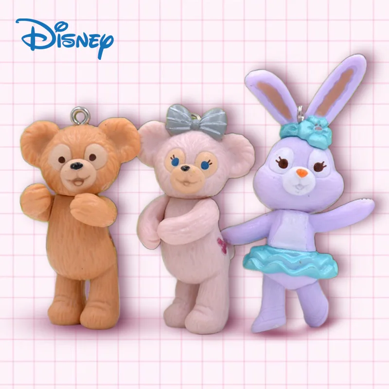 3pcs Duffy And Stellalou Shelliemay Figures Toys Disney Bear Dolls Pvc Keychain On Backpack For Girls Women Rabbit Pendant Gifts