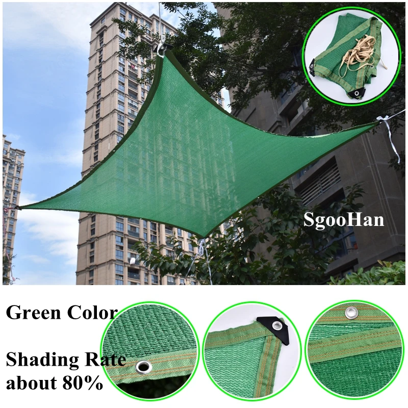 

Green 6-Pin Anti-UV Sunshade Net Outdoor Awning Garden Greenhouse Plant Shelter Car Cover Shading Net Swimming Pool Shade Sail