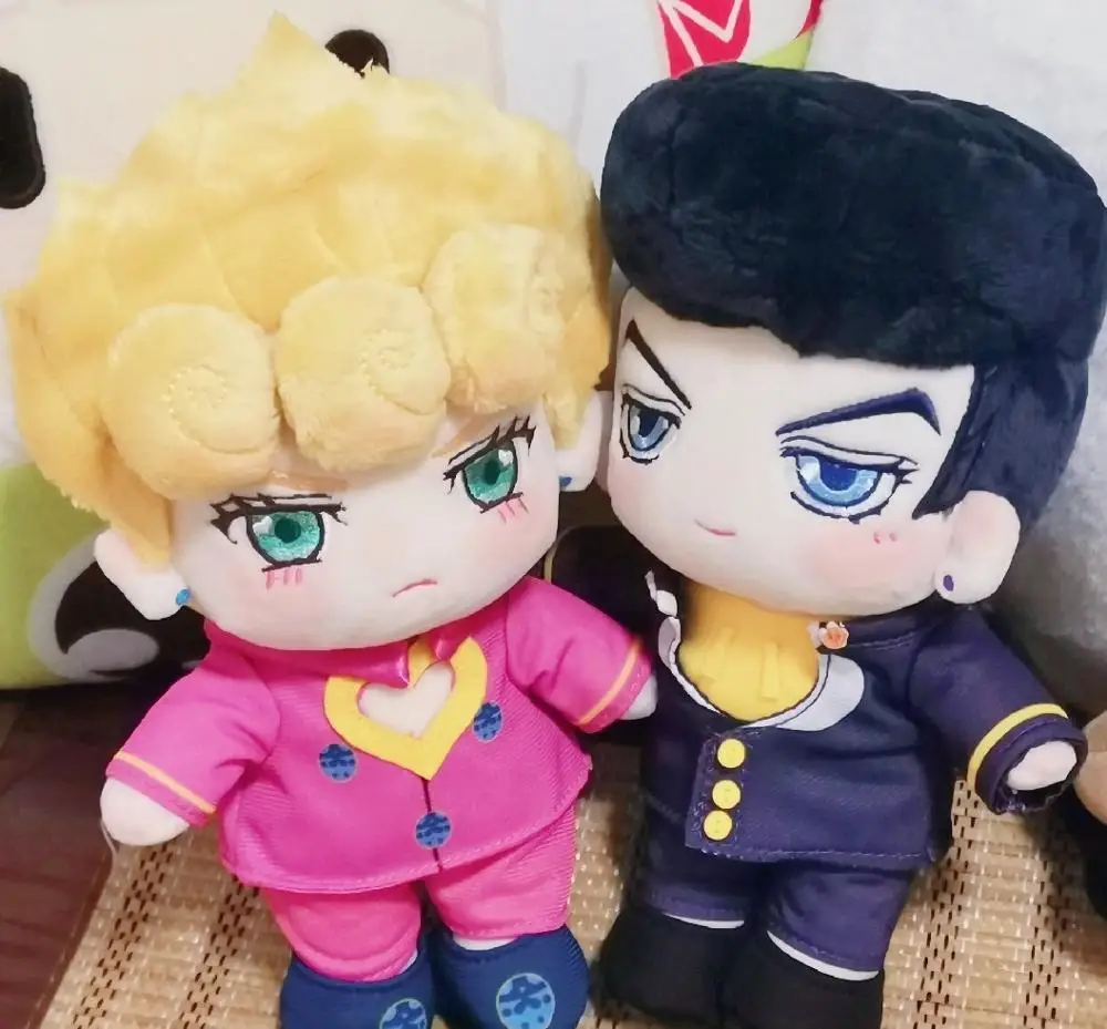 

20cm Dolls JoJo's Bizarre Adventure Giorno Josuke Higashikata Short Plush Pillow Cute Change Clothing Toys Cartoon Xmas Gift