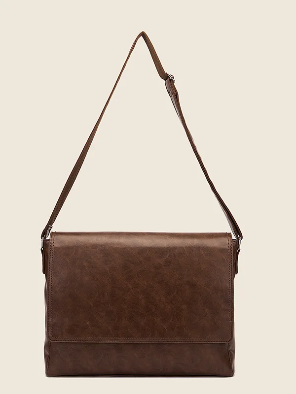 

Europe and America Cross Border Style Men's Bag 2021 New Monochrome Messenger Bag Briefcase Shoulder Crossbody Vegetable