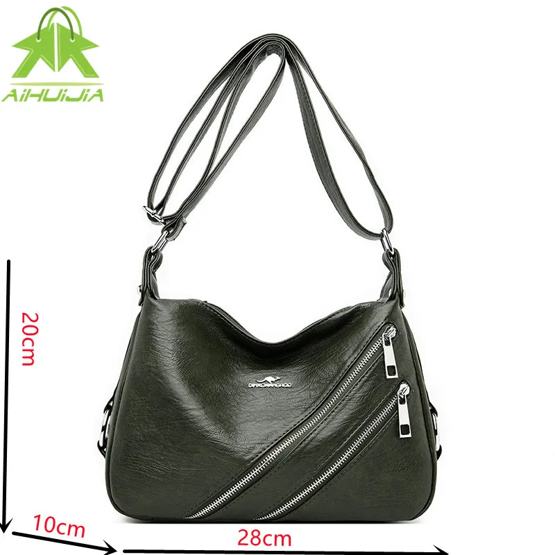 

Fashion Retro High Capacity Crossbody Bag Women 2021 New Solid Color High Quality PU Leather Shoulder Bag Lady Travel Handbags