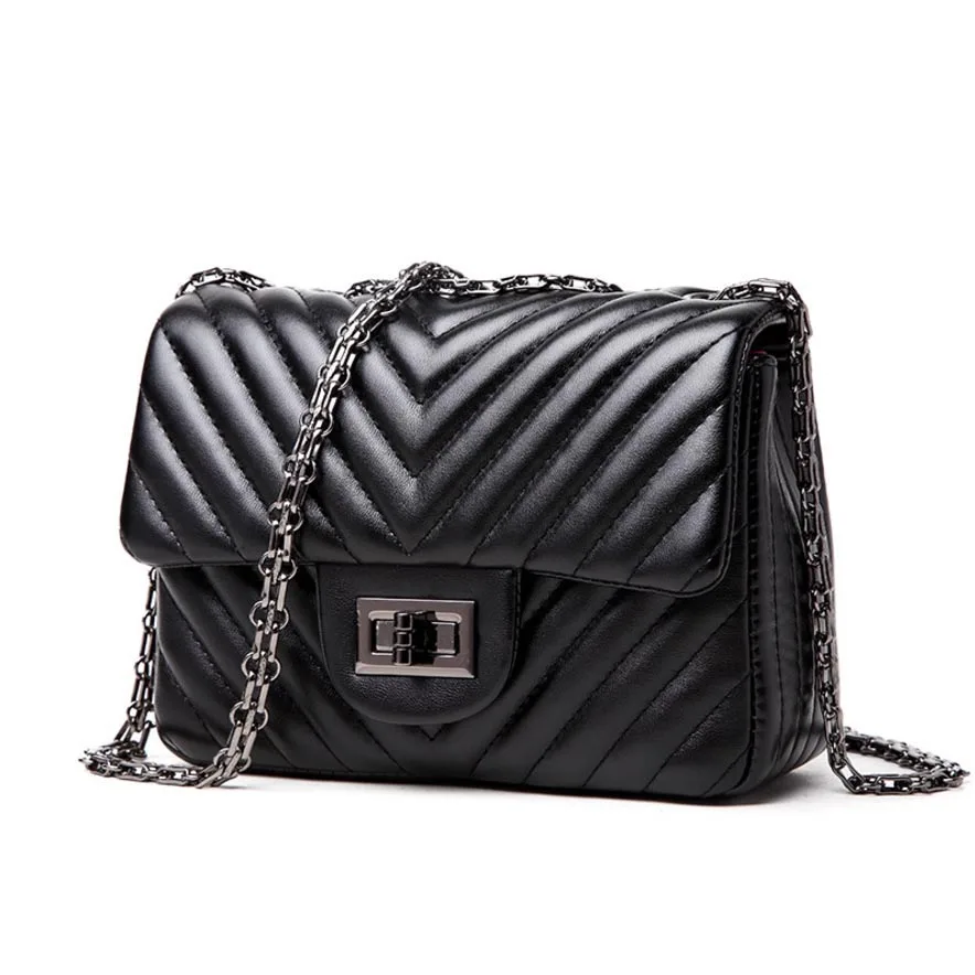 Женская сумка через плечо черная комбинированная из овечьей кожи 2019 | Багаж и