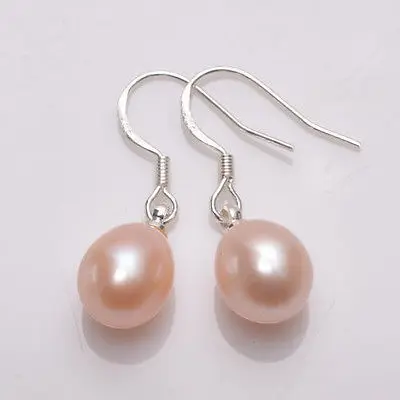 + @ Натуральный розовый с натуральным жемчугом 100% твердые. 925 Серебряные Крючки