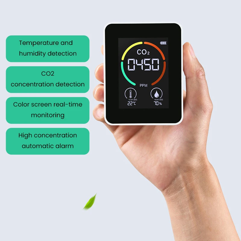 Цифровой измеритель температуры и влажности CO2 3 в 1 точный детектор TVOC монитор