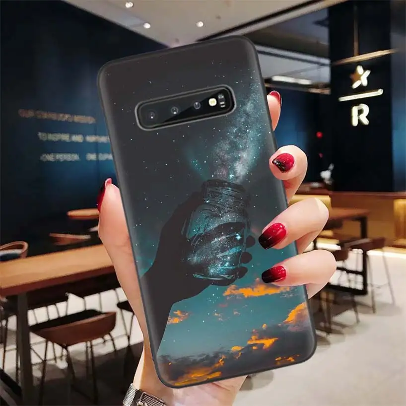 HD обои эстетический черный чехол для телефона Samsung Galaxy S20 Ultra S10E Note 10 9 8 S9 S8 J4 J6 J8 + Plus