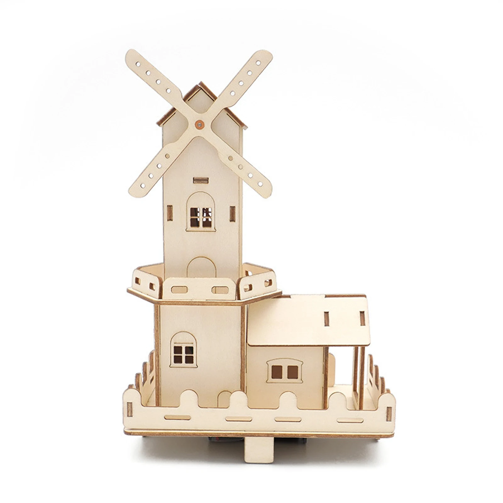 

DIY Electric Dutch windmills Toys 3D Wooden Puzzle Toy Assembly Model Wood Craft Kits Desk Decoration for School Children Kids