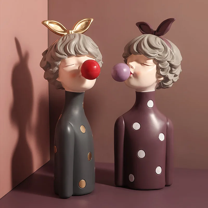 

Nordic home decor Kawaii Bubble Girl room decoration Funny statues ozdoby do pokoju desktop figurine Crafts decoracao accessorie