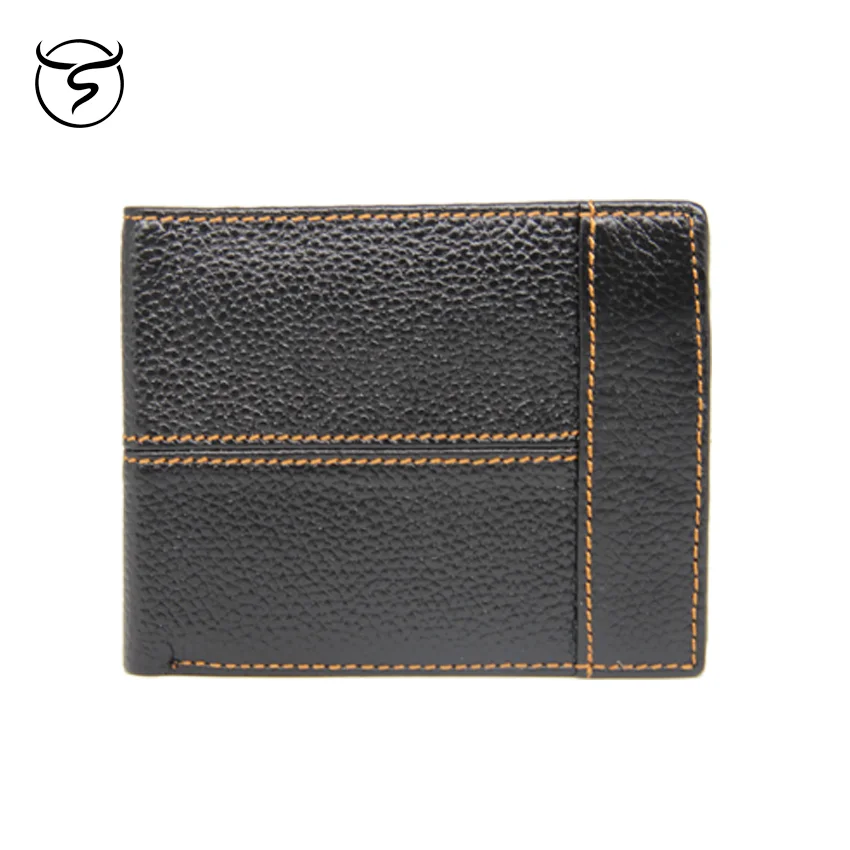 Мужской короткий кошелек из натуральной кожи для монет отделение карт защита от